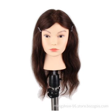 Cheap 100% Indian human hair training doll head hairdresser hair model with remy hair